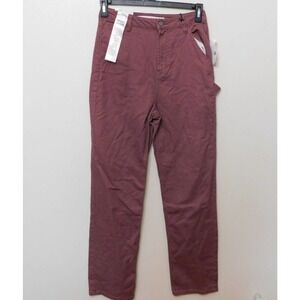 JR468 Tinseltown Burgundy Juniors' Baggy Straight-Leg Carpenter Jeans Size 7